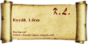 Kozák Léna névjegykártya